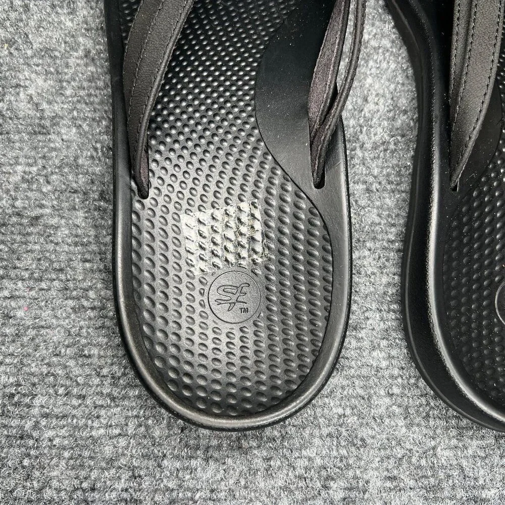 Superfeet Sandals Women's 11 Black Athletic Comfort Plantar Fasciitis Flip Flops
